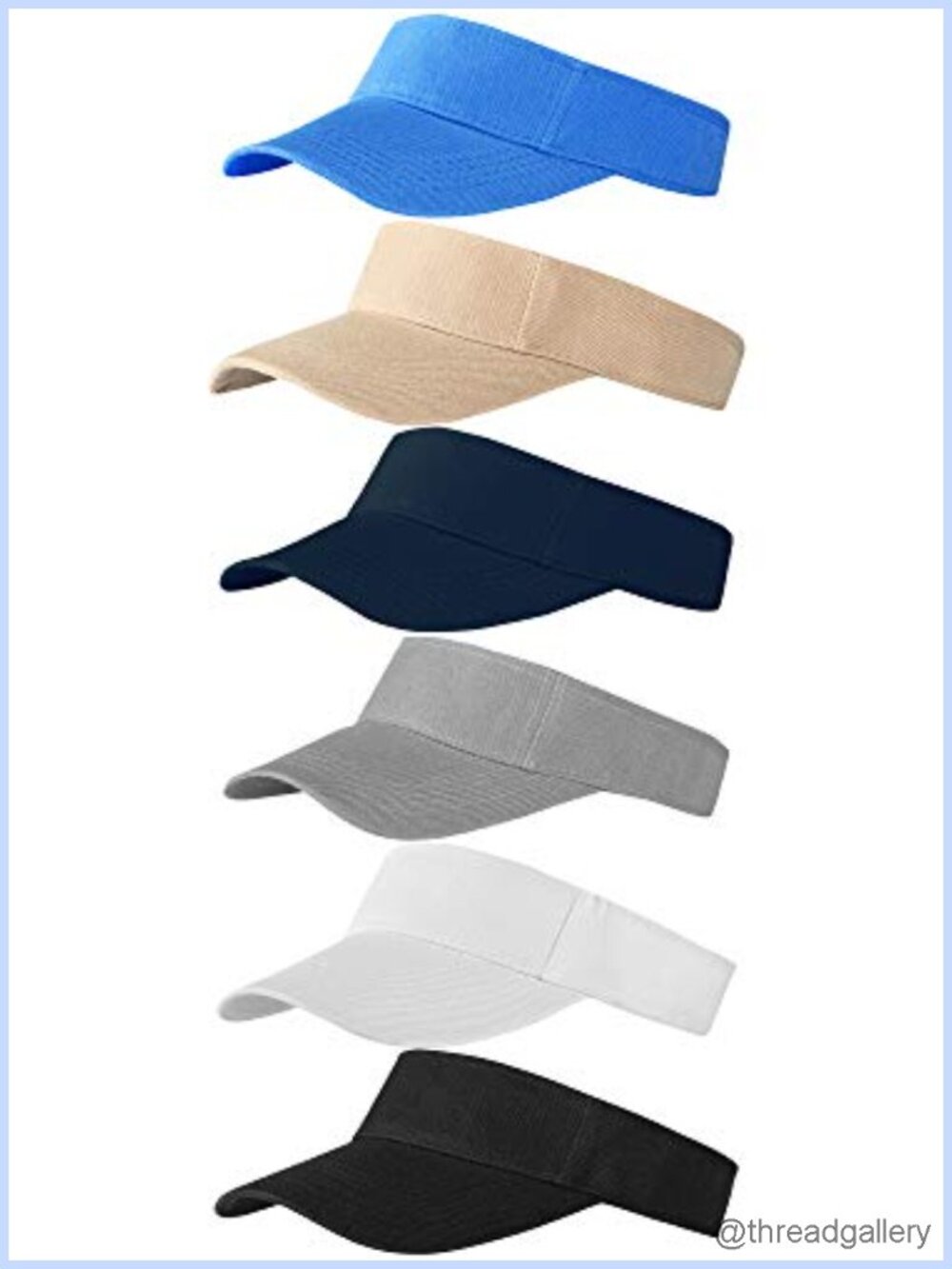 Unisex 6 Pack Adjustable Cotton Sun Visor Hats Sports Golf Cap